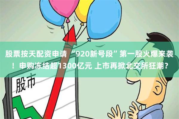 股票按天配资申请 “920新号段”第一股火爆来袭！申购冻结超1300亿元 上市再掀北交所狂潮？